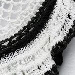 ZARA NWOT  Woman Black & White Crochet Short Sleeve RUFFLED Top Photo 7