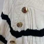Talbots Striped Cotton Blend Sweater Size XL Nautical Gold Buttons Photo 7