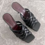 STAUD New Deepwater Square Toe Woven Strappy High Heel Sandals, Black Size 39.5 Photo 7