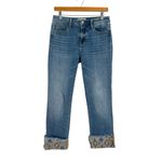 Driftwood  Colette Skinny Cropped Jeans Aztec embroidered cuff sz 28 Photo 3