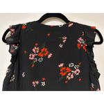 Rebecca Taylor Marguerite Black Floral Silk Top Size US XS 2 (EU 6) EUC Ruffles Photo 7