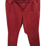 Torrid  Boyfriend Straight Red Stretch Denim Size 18 Regular Holiday Christmas Photo 0