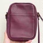 AMERICAN LEATHER Co. Burgundy Pebbled Leather Cleveland Crossbody Bag in Grape Purple Photo 6
