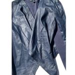 Cynthia Rowley Vintage Blue Cropped Jacket Women's Size Medium 100% Leather Photo 3