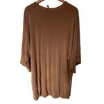 ASOS  size 14 brown short sleeve shirt stretch long length Photo 3