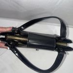 Vintage Black Patent Leather Old Money Minimalist Classic Top Handle Bag Purse Photo 12