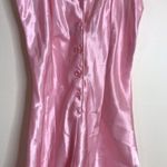 Cacique vtg  90s ladies pink button up nightie babydoll romper size small sexy Photo 1
