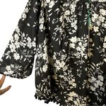 Mimi Chica  Black White Floral Kimono Bobble Trim TBEV757 Romantic Flowy‎ NWT S Photo 3