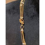 Women's Layered Gold Chain Pearl Necklace With Toggle Clasp Elegant Jewelry Photo 5