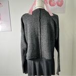 Flax Merino Wool Blend Gray Button Cardigan Sweater Womens S/M Photo 3