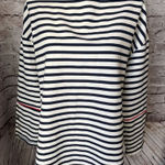 ZARA Long Sleeve Blue Stripe Nautical Shirt Gold Buttons Relaxed Size S Photo 0