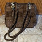 Vintage M & G Bertini Gold Brown Metallic Weave Bag with Woven Rope Handles Photo 0