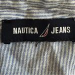 Nautica Womens Popover Short Sleeve Linen Blend Shirt Light Blue White Size L Photo 4