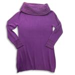White Stag Y2K Womens S Purple Cowl Neck Sweater Stretch Tunic Fairy Metallic Photo 3