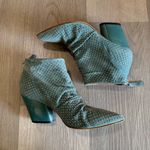 Halmanera Turquoise Blue Studded Ankle Booties Zip Heel 36 / 6 Photo 0