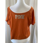 PINK - Victoria's Secret Women's  Orange Longhorns Party Hard Crop Top M Photo 1