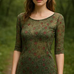 Jessica Simpson Vtg Y2K Mesh Floral Paisley Blouse M | Forest Fairy Hippie Top Photo 0