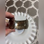 Vintage Silver Tone Floral Cuff Bracelet wide cuff floral design boho feminine Photo 2