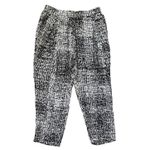 Nili Lotan Silk Pleated Pull On Cropped Pants Black /White Size Medium Photo 1