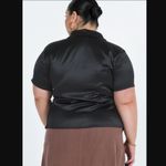 Princess Polly Bessie Black Satin Button Front Collared Blouse Plus Size 18 Photo 4