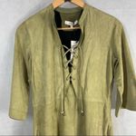 Dorothee Schumacher Velour Softness Leather Maxi Dress Size Small Green Photo 9