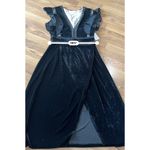 Saylor  black Alexandra Velvet & Lace V-Neck Dress size L Photo 1