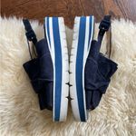 Italian Clorinda Antinori Boutique Women's Navy Suede slingback platform sandals Blue Size 8 Photo 3