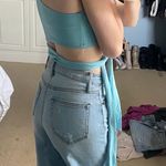 Diosa Blue Tie Crop Top Photo 1