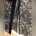 Maya Brooke Lace Duster Cardigan Navy blue Women’s size 14P‎ elegant new Photo 5