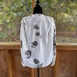 Rachel Comey Women's White And Black 100% Silk Floral Print Blouse Size 8 Photo 3