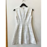 Banana Republic White + Grey Printed Fit and Flare Dress Photo 1