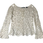 Moda International size large loose open knit crochet bell sleeve shirt mermaid Photo 0