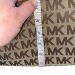Michael Kors Jet Set brown & tan canvas Logo Tote Handbag satchel shoulder Purse Photo 13