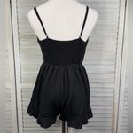 Princess Polly  Colleen Black Boho Sleeveless Linen/Cotton Shortie Romper-2 Photo 2