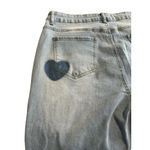 Wide Leg Mom Jeans Womens Size XXL 34x31 Light Blue High Rise Heart Shadow NEW Photo 6