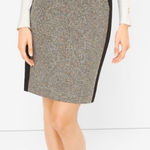 WHBM Tweed Blocked Pencil Skirt NWT Black Size 14 Photo 0