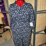 LuLaRoe NWT LLR Navy Button-down Ellie Dress with Blue Floral Pattern Photo 10
