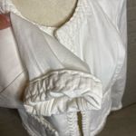 Loft NWT Womens White Braided Trim Cropped Pockets Denim Jacket Size Medium Photo 4