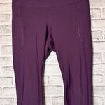 Old Navy  Active High-Rise‎ Leggings XL Dark Purple capri cropped length pockets Photo 0