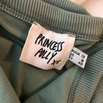 Princess Polly  Mariana Mini Dress Halter Ribbed Ruched Sage Blue 8 Photo 2