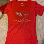 Corvette Sparky Logo Vneck Red Photo 0