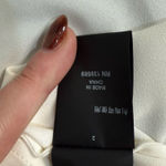 The Kooples White Crepe Leather Detail Floral Lace Long Sleeve Button Down Blouse XS Photo 3