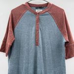 prAna  Cozy Up Henley Vintage Blue Heather Raglan Half Sleeve Dress‎ Sz M Pockets Photo 3