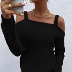 EXPRESS cold shoulder black sweater size S Photo 1