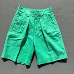 Vintage 90s Inspiration green high rise pleated mom shorts 26" WAIST Photo 0