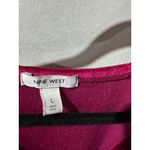 Nine West Velvet Dress Women's L Long Sleeve Wrap Magenta Mini Party Photo 5