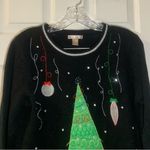White Stag  Black Christmas Applique Ugly Christmas Sweater M Photo 3