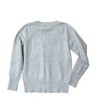 st. john's bay  Sweater Women Size Medium Gray Long Sleeve V Neck 3 Button Cotton Photo 3