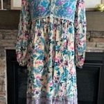 Garden Blue Long Sleeve Bishop Sundress Size M Photo 0