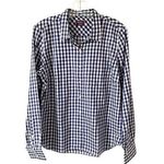 UNTUCKit Gingham Plaid Long Sleeve Button Down Shirt Navy Blue White Size 10 NEW Photo 0
